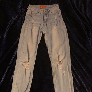 Wax jean denim ripped jeans